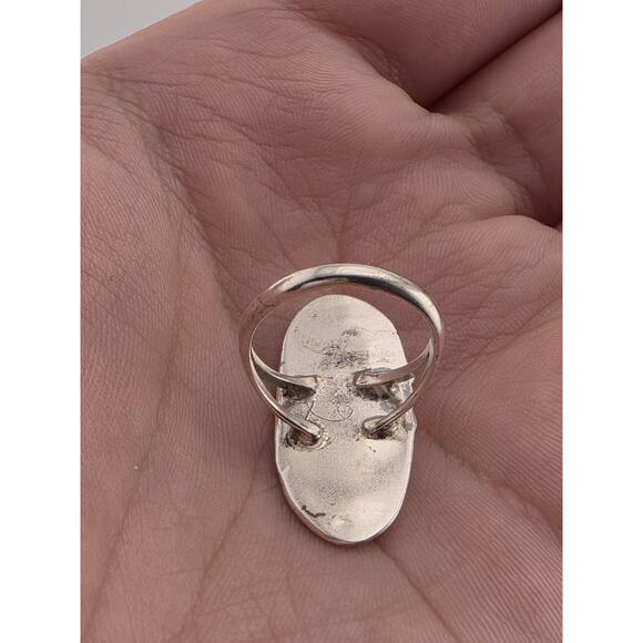 Vintage Sterling Silver Native American Turquoise Ring Size 4.5 - Picture 3 of 6